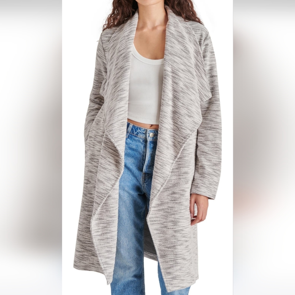 *1 Left!* NWT STEVE MADDEN | Duster Coat in Heathered Grey XS/S - Picture 4 of 12